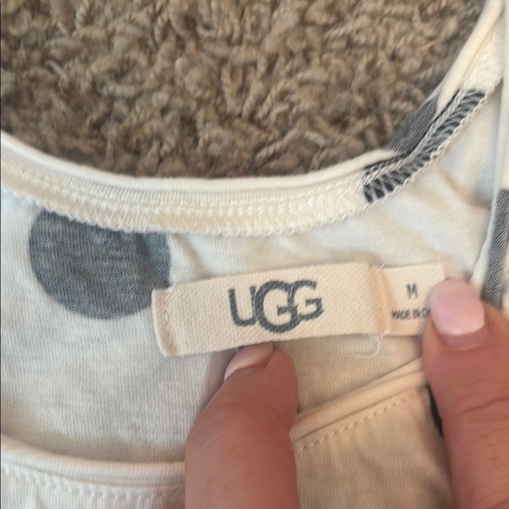 Worn Once UGG Cream and Black Polka Dot Organic Cotton Pajamas - Picture 2 of 10